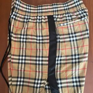 BURBERRY CHECK STRETCH COTTON SHORTS, ARCHIVE BEIGE